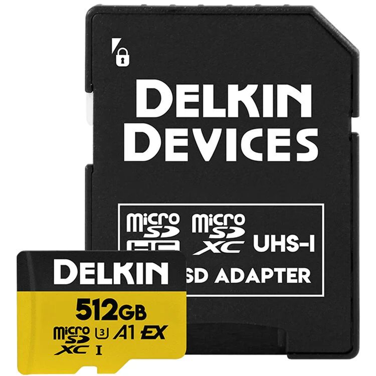 Tarjeta Delkin Devices 512GB microSD Express con SD Adapter
