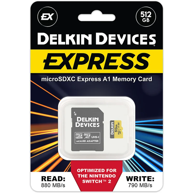 Tarjeta Delkin Devices 512GB microSD Express con SD Adapter