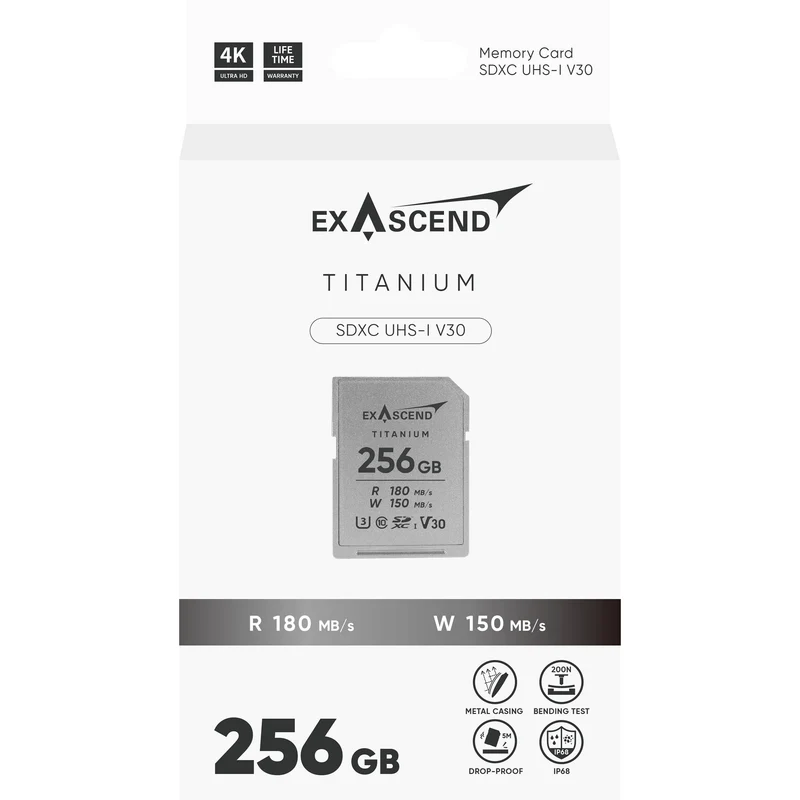 Tarjeta Exascend 256GB Titanium UHS-I SDXC
