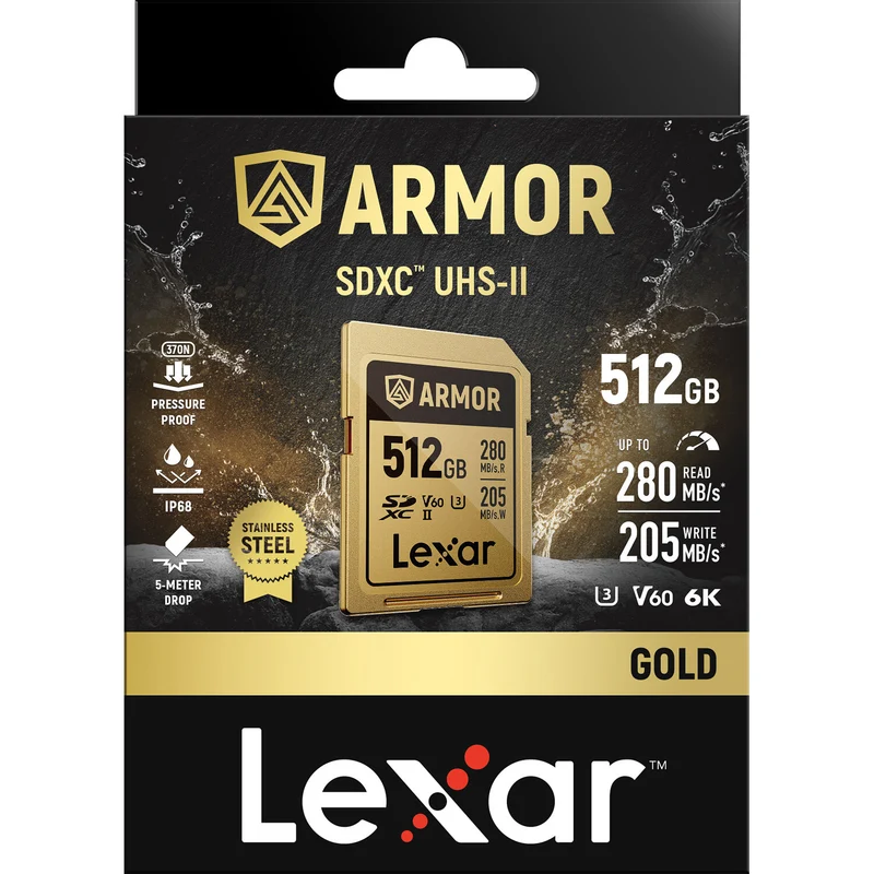 Tarjeta Lexar 512GB ARMOR GOLD UHS-II SDXC