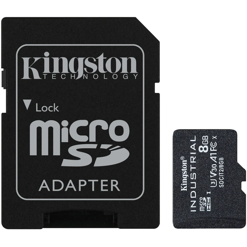Tarjeta Kingston 8GB Industrial UHS-I microSDHC con SD Adapter