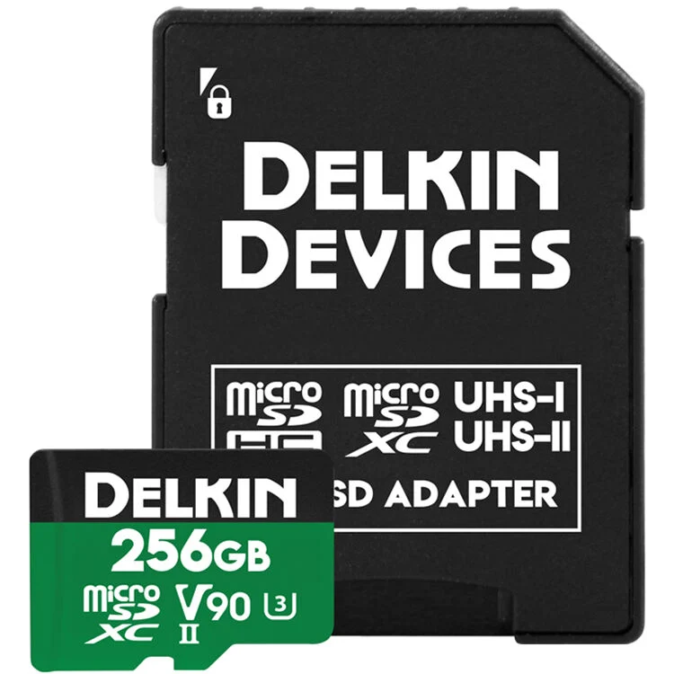 Tarjeta Delkin Devices 256GB POWER UHS-II microSDXC con SD Adapter