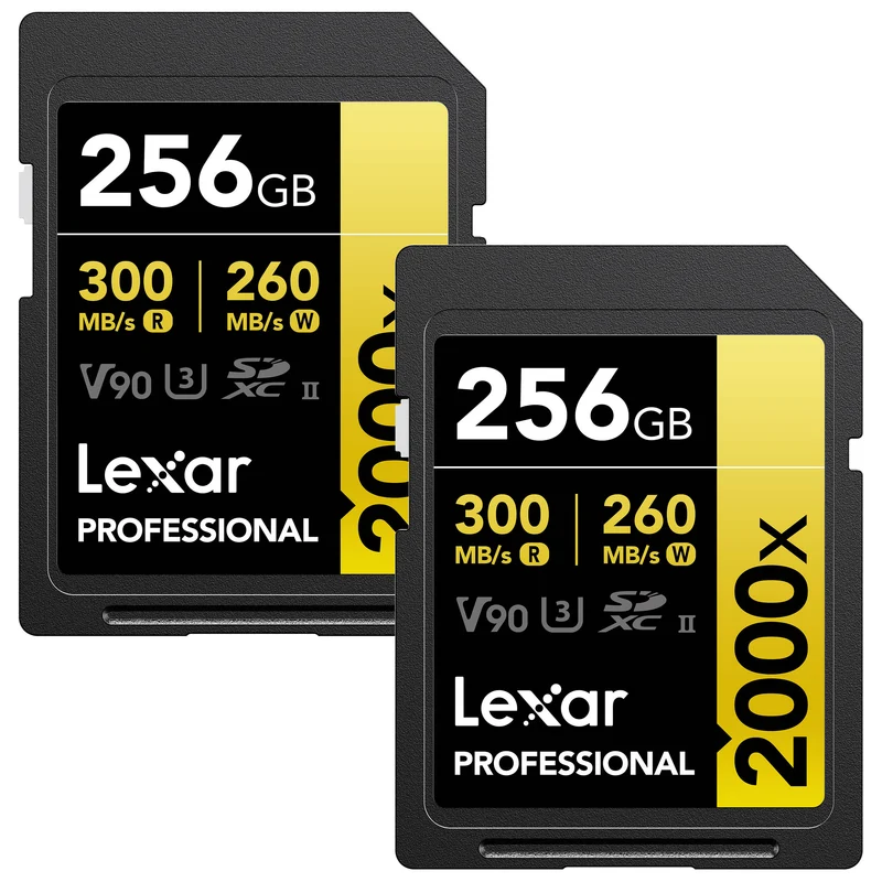 Tarjeta Lexar 256GB Professional 2000x UHS-II SDXC (2-Pack)