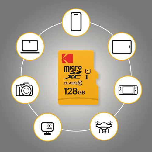Tarjeta Kodak 128GB Ultra Performance UHS-I microSDXC con SD Adapter