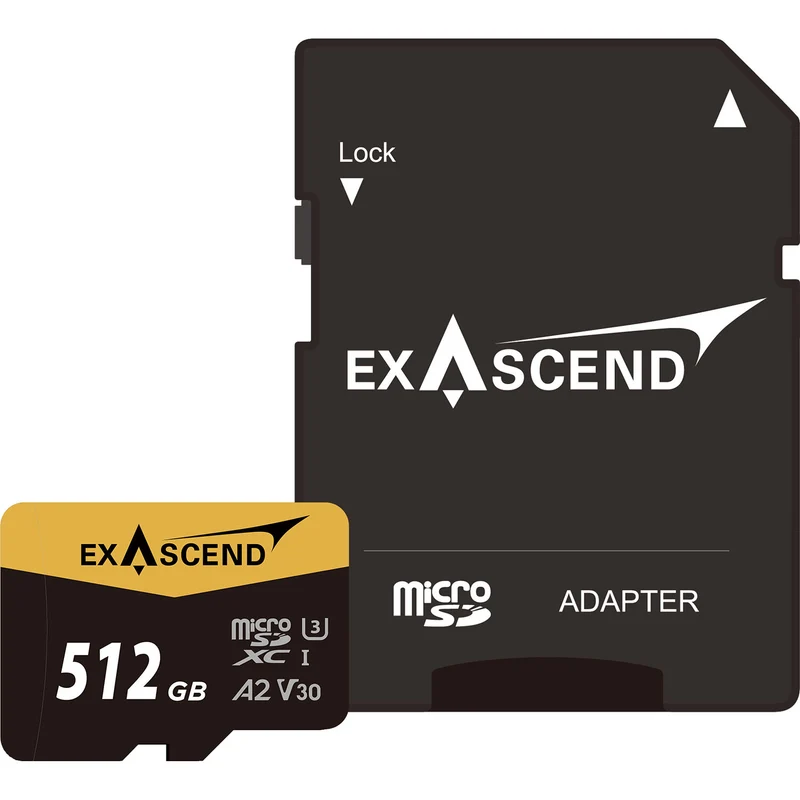 Tarjeta Exascend 512GB Catalyst UHS-I microSDXC con SD Adapter