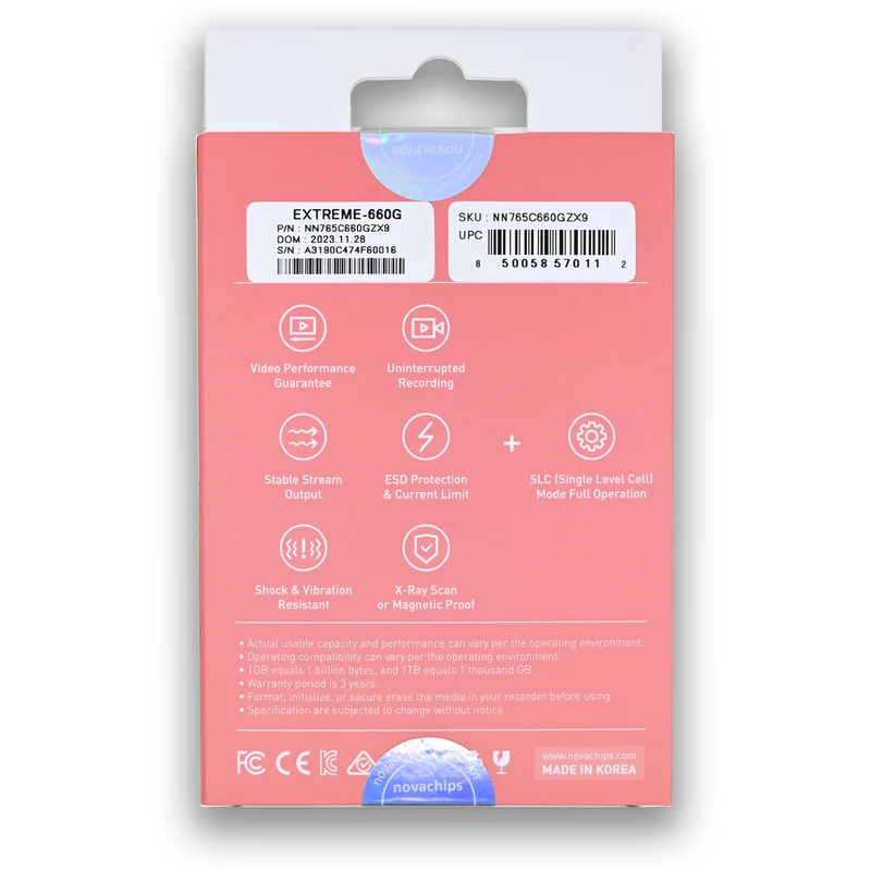 Tarjeta CFexpress Type B Novachips 660GB Extreme Serie CFexpress 2.0 Type B