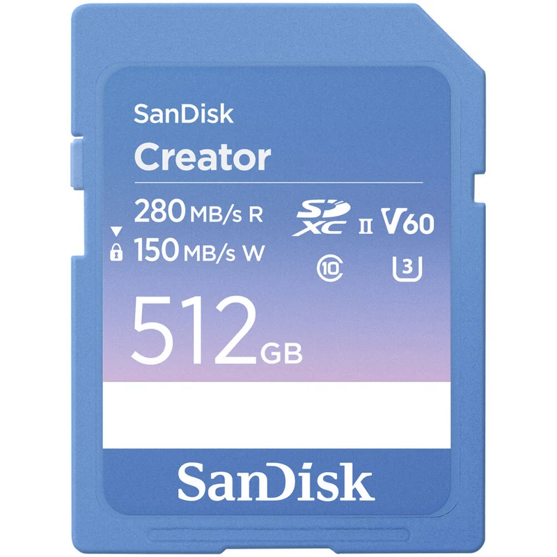 Tarjeta SanDisk 512GB Creator Serie UHS-II SDXC