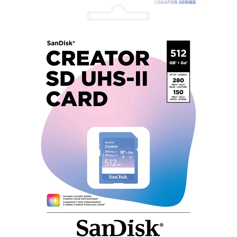 Tarjeta SanDisk 512GB Creator Serie UHS-II SDXC