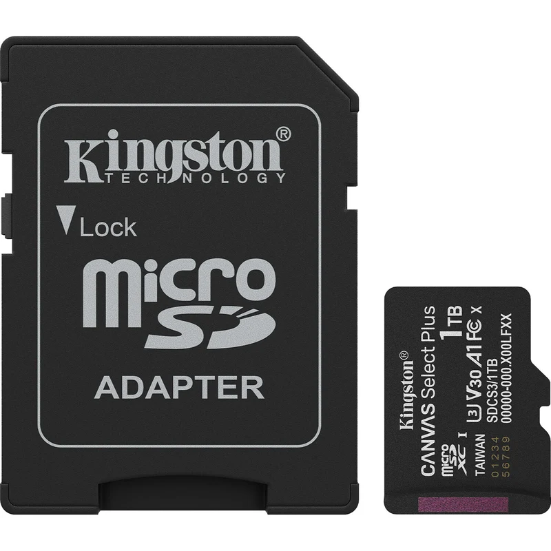 Tarjeta Kingston 1TB Canvas Select Plus UHS-I microSDXC con SD Adapter