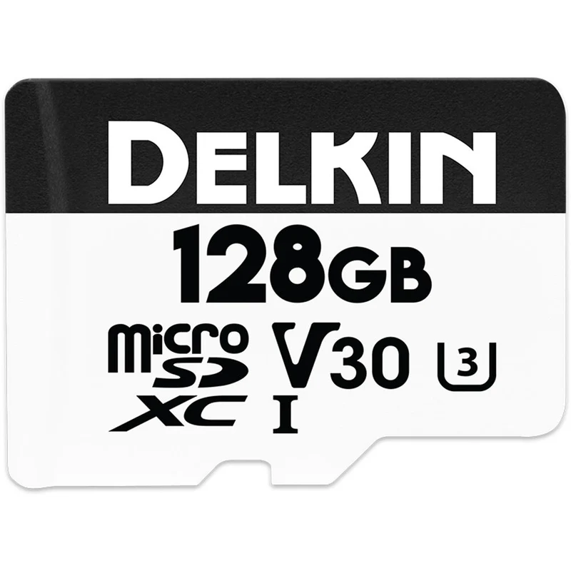 Tarjeta Delkin Devices 128GB Drone UHS-I microSDXC con SD Adapter