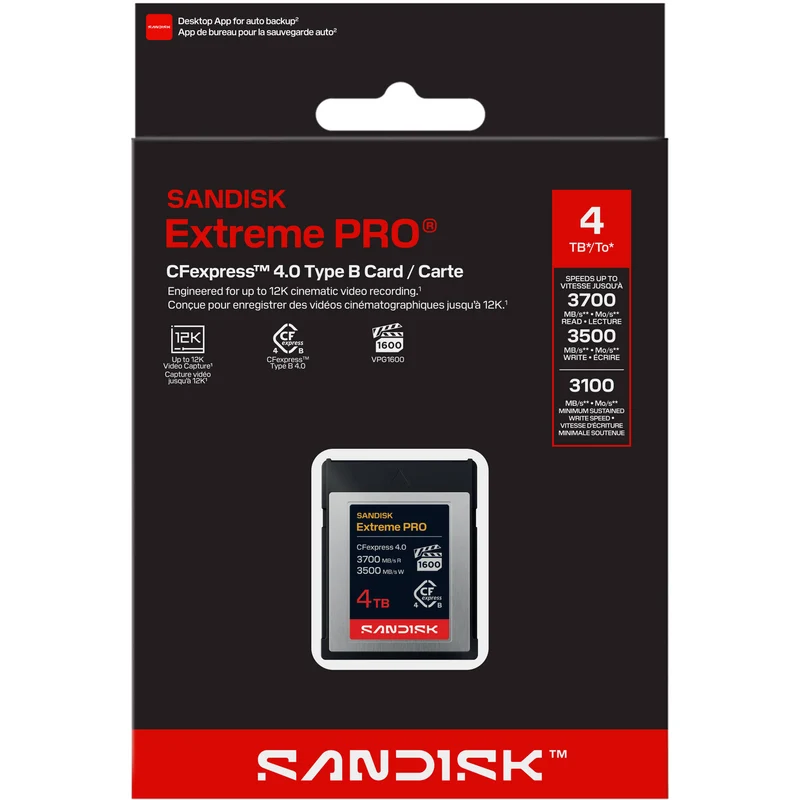 Tarjeta CFexpress Type B SanDisk 4TB Extreme PRO CFexpress 4.0 Type B