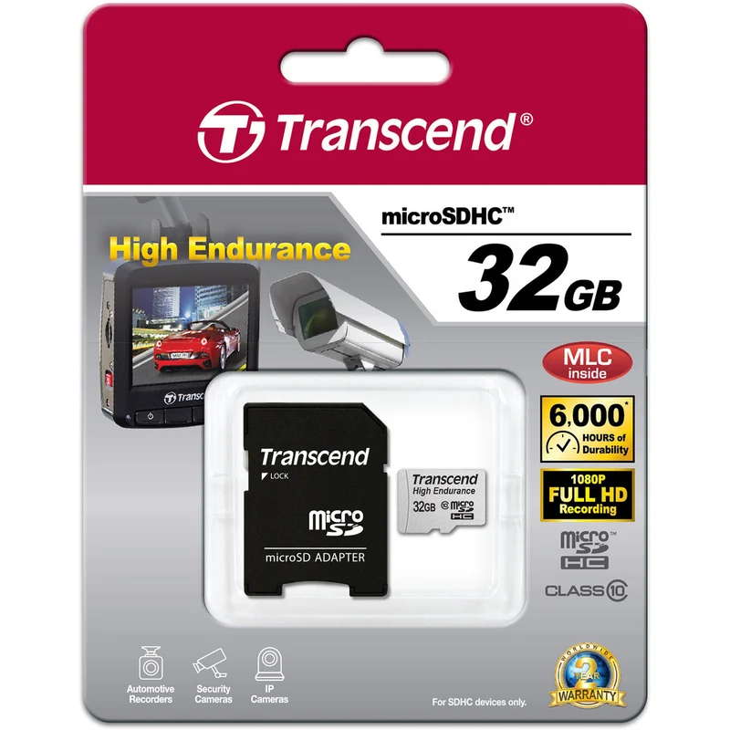 Tarjeta Transcend 32GB High Endurance microSDHC