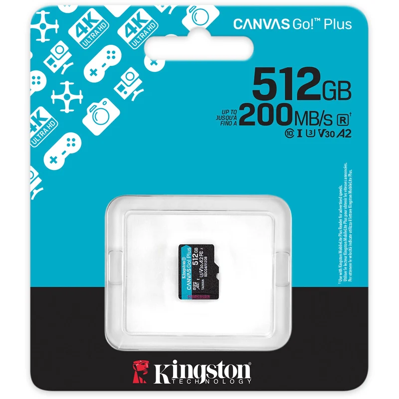 Tarjeta Kingston 512GB Canvas Go! Plus UHS-I microSDXC