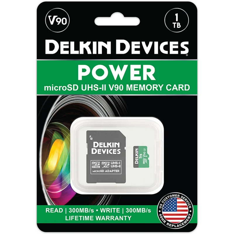 Tarjeta Delkin Devices 1TB POWER UHS-II microSDXC con SD Adapter