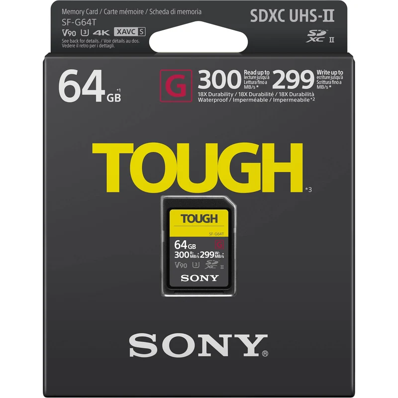 Tarjeta Sony 64GB SF-G TOUGH Serie UHS-II SDXC