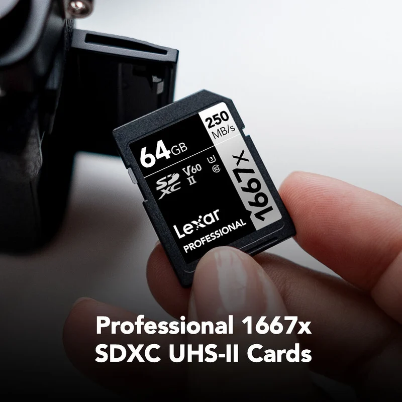 Tarjeta Lexar 64GB Professional 1667x UHS-II SDXC (2-Pack)