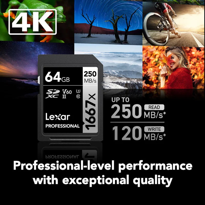 Tarjeta Lexar 64GB Professional 1667x UHS-II SDXC (2-Pack)
