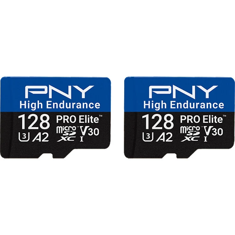 Tarjeta PNY 128GB PRO Elite High Endurance microSDXC con SD Adapter (2-Pack)