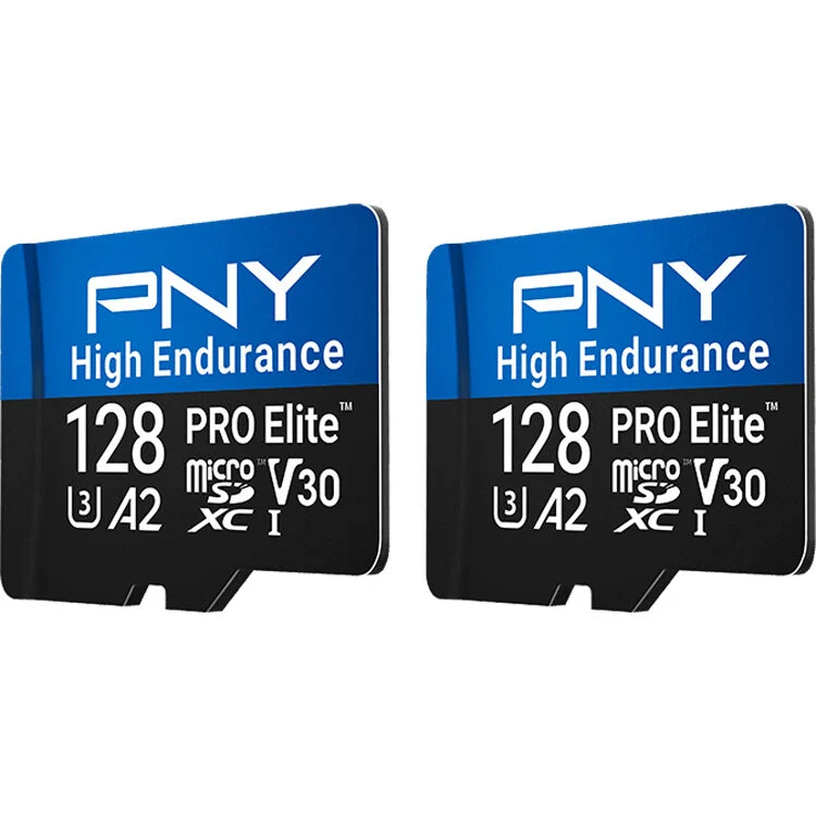 Tarjeta PNY 128GB PRO Elite High Endurance microSDXC con SD Adapter (2-Pack)