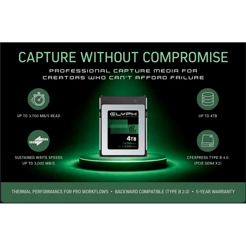 Tarjeta CFexpress Type B Glyph Technologies 4TB Capture+ CFexpress 4.0 Type B