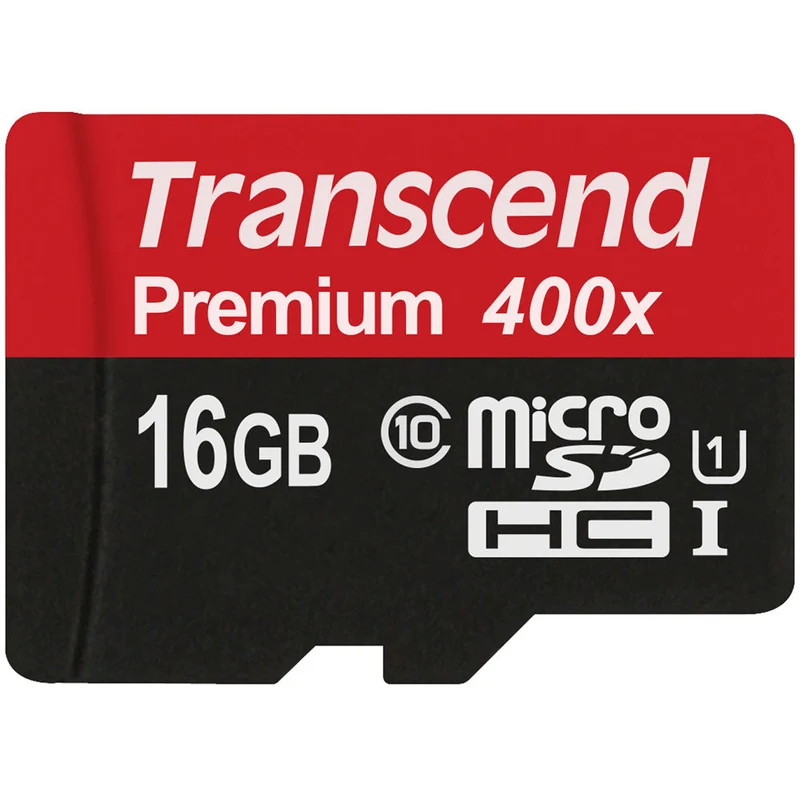 Tarjeta Transcend 16GB Premium microSDHC UHS-I con SD Adapter