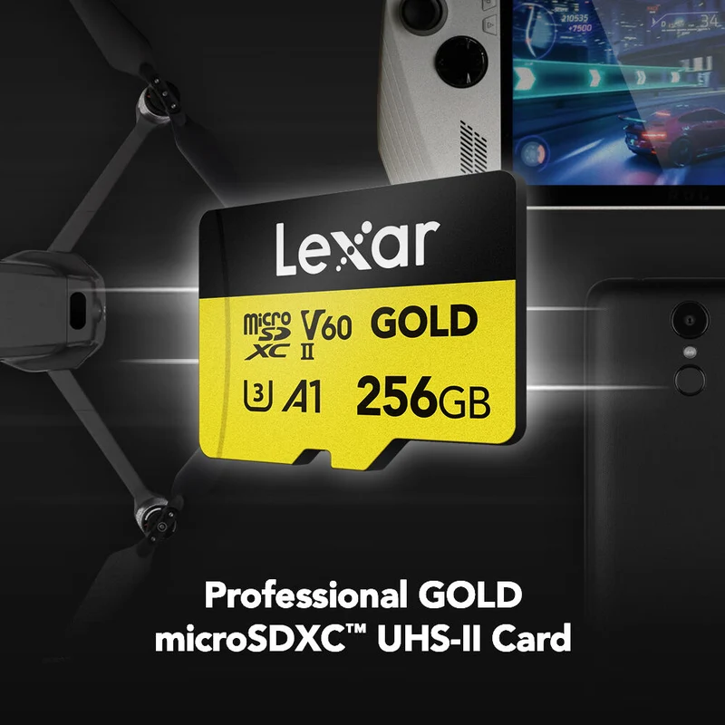 Tarjeta Lexar 256GB Professional GOLD UHS-II microSDXC