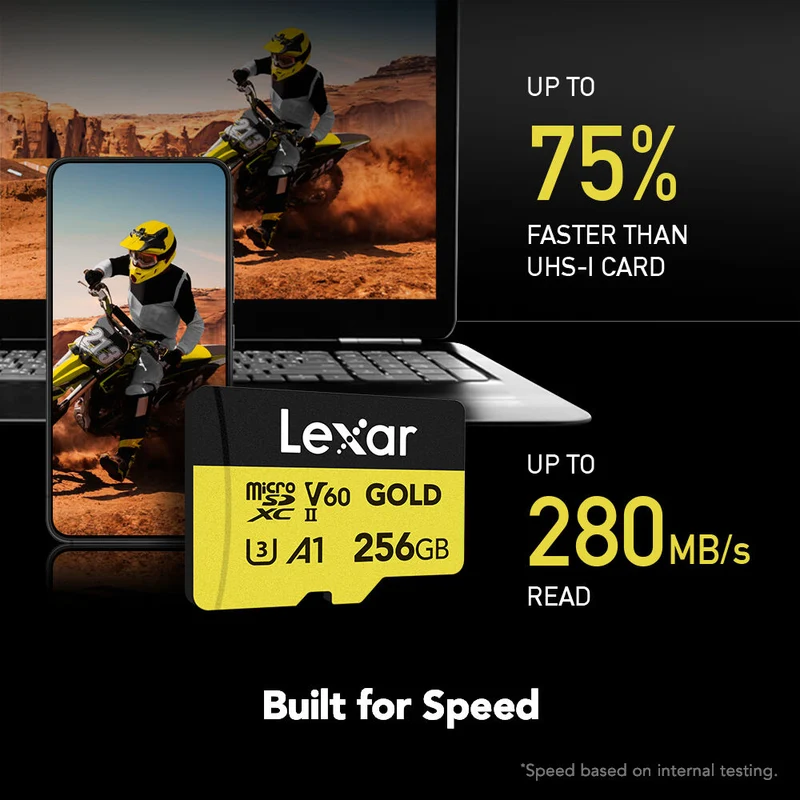 Tarjeta Lexar 256GB Professional GOLD UHS-II microSDXC