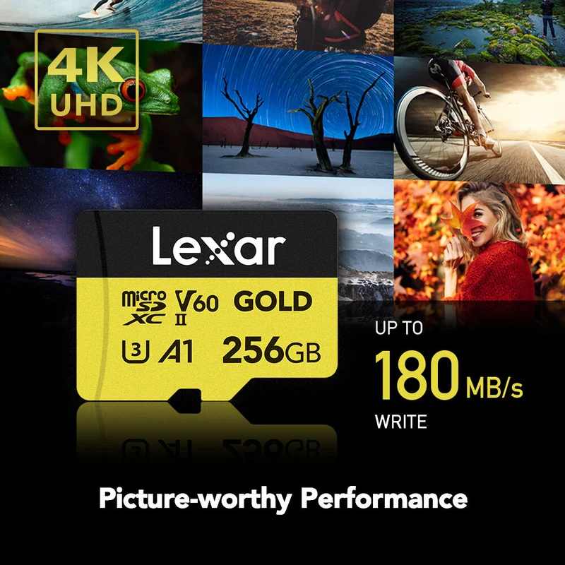 Tarjeta Lexar 256GB Professional GOLD UHS-II microSDXC