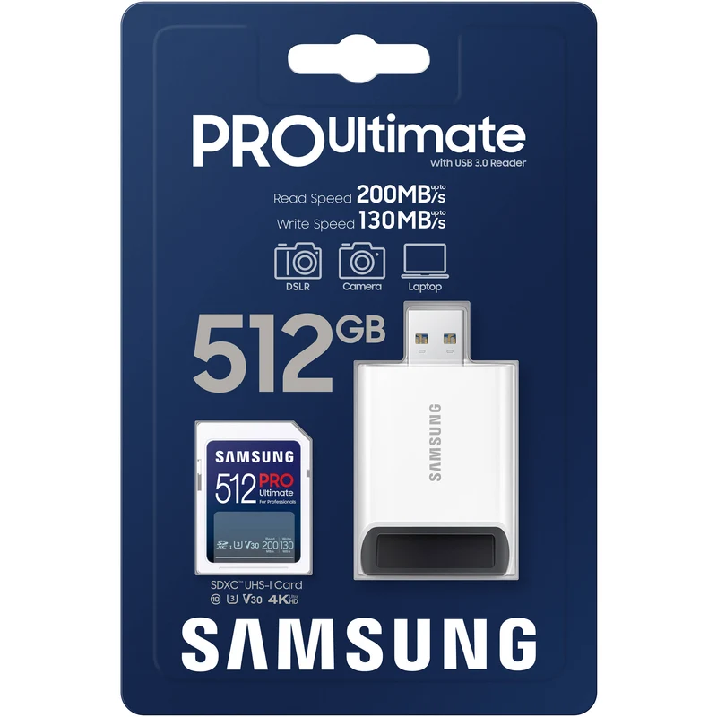 Tarjeta Samsung 512GB PRO Ultimate UHS-I SD con Reader
