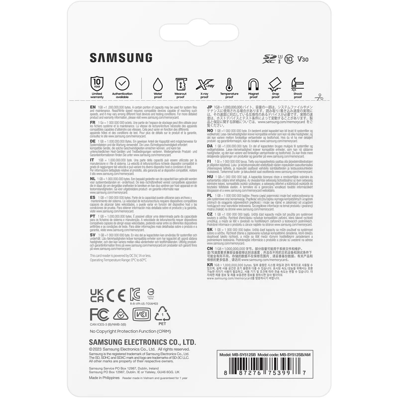 Tarjeta Samsung 512GB PRO Ultimate UHS-I SD con Reader