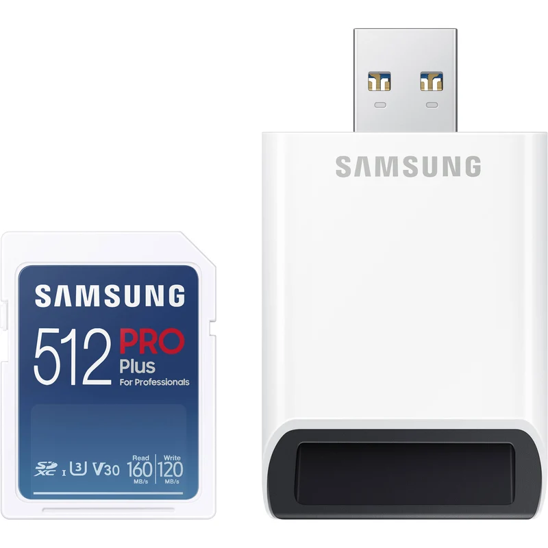 Tarjeta Samsung 512GB PRO Plus UHS-I SDXC con USB-A Reader