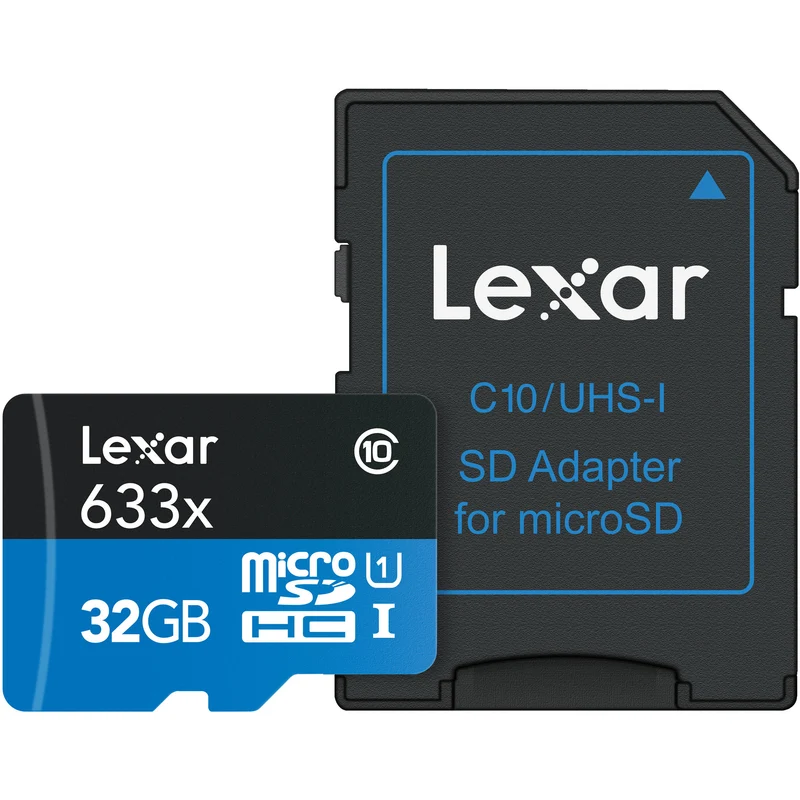 Tarjeta Lexar 32GB High-Performance 633x UHS-I microSDHC con SD Adapter