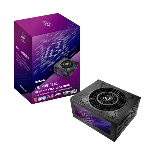 Fuente de Poder ASRock Phantom Gaming PG-1600G - 1600W - 80 PLUS Gold - Full Modular - Negro
