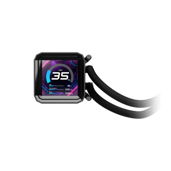 Enfriador Líquido ASRock Phantom Gaming 360 LCD - AIO ARGB - Pantalla LCD IPS 3.4" - TDP 400W - Intel LGA1851/LGA1700 - AMD AM5/AM4 - Negro