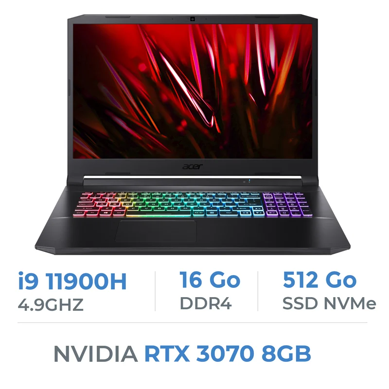 Acer Nitro 5 AN517-54-98YU i9 11900H/16GB/512GB SSD/RTX3070 8GB/17.3'' 144Hz IPS