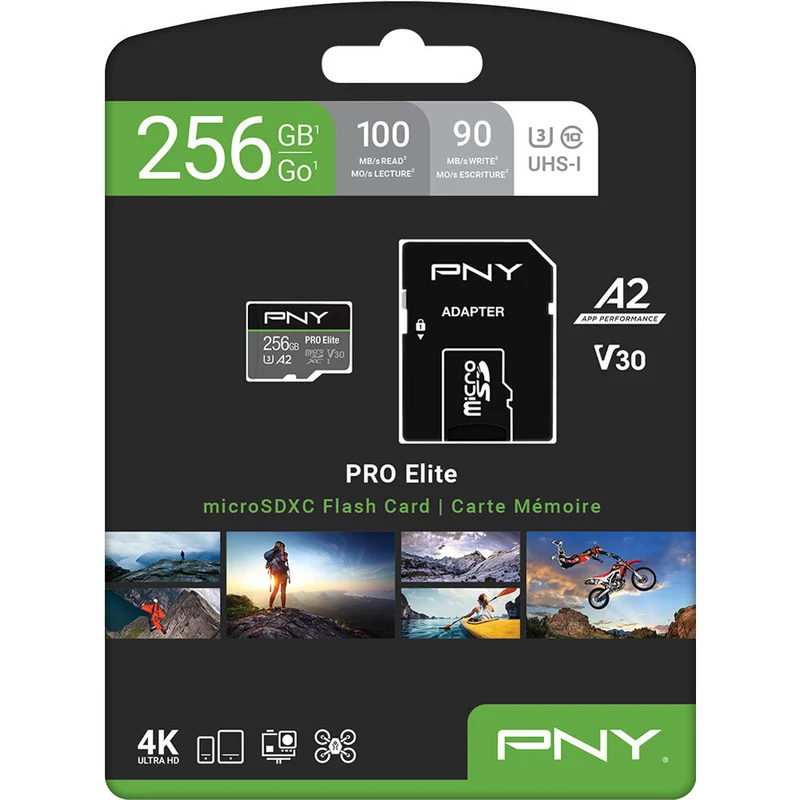 Tarjeta PNY 256GB PRO Elite UHS-I microSDXC con SD Adapter