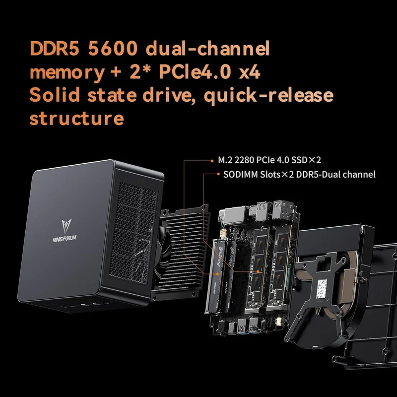 Mini PC Minisforum UM890 Pro 32 GB RAM 2 TB SSD, con AMD Ryzen 9 8945HS