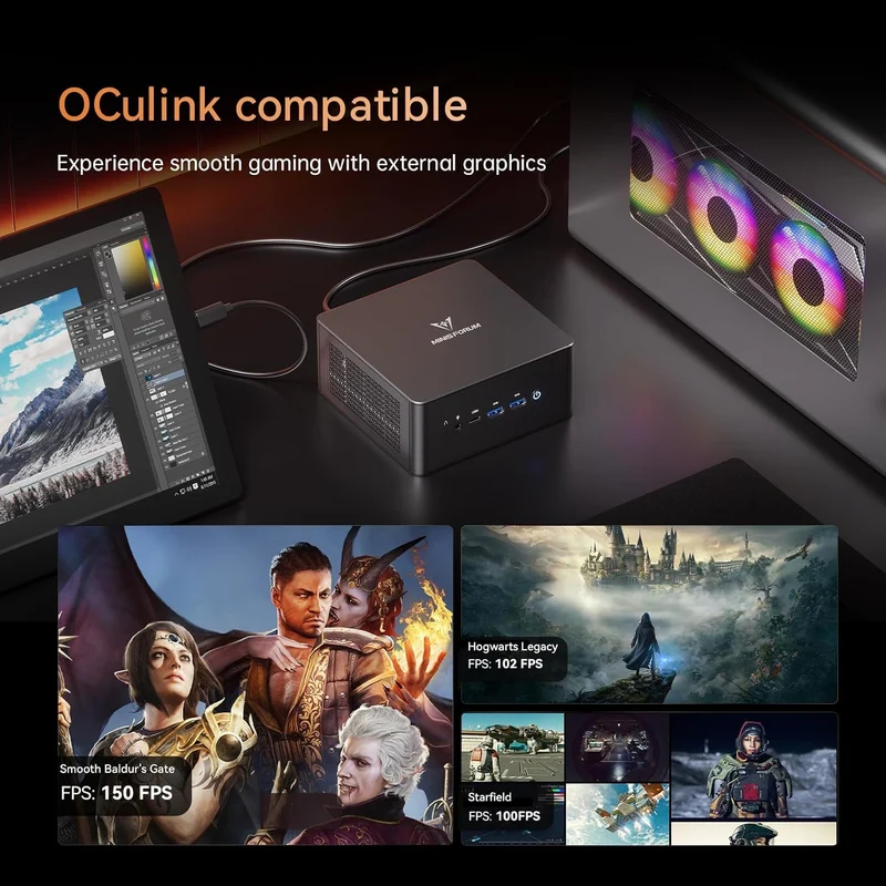 Mini PC Minisforum UM890 Pro 32 GB RAM 2 TB SSD, con AMD Ryzen 9 8945HS