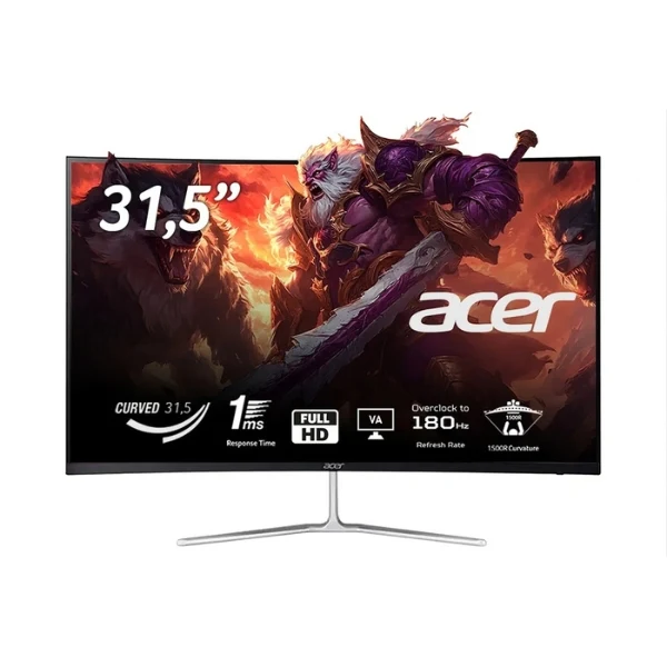 Monitor Acer Gaming Nitro EDA320Q Curvo 32" - FHD 1920x1080 - 180Hz - Panel VA - AMD FreeSync Premium - Negro