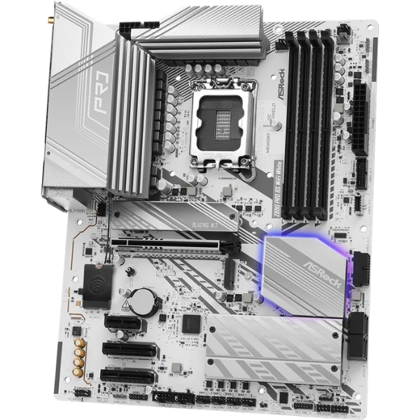 Tarjeta Madre ASRock Z890 Pro RS WiFi White - ATX - LGA1851 - DDR5 9066+ - PCIe 5.0 - WiFi 6E - Thunderbolt 4