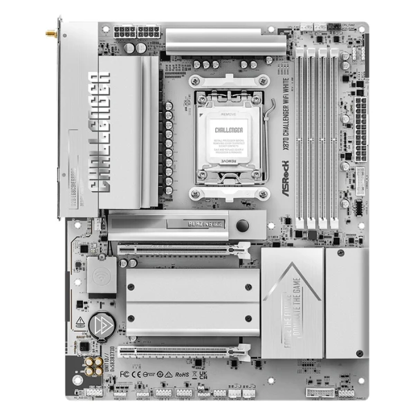 Tarjeta Madre ASRock X870 Challenger WiFi White - ATX - AM5 - DDR5 8000+ - PCIe 5.0 - WiFi 7 - USB4