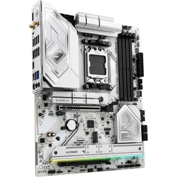 Tarjeta Madre ASRock B850 Steel Legend WiFi - ATX - AM5 - DDR5 8000+ - PCIe 5.0 - WiFi 7 - Blanco