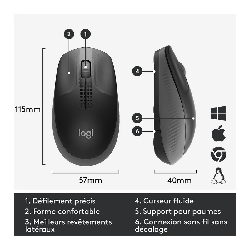 Logitech M190 (Charbon)
