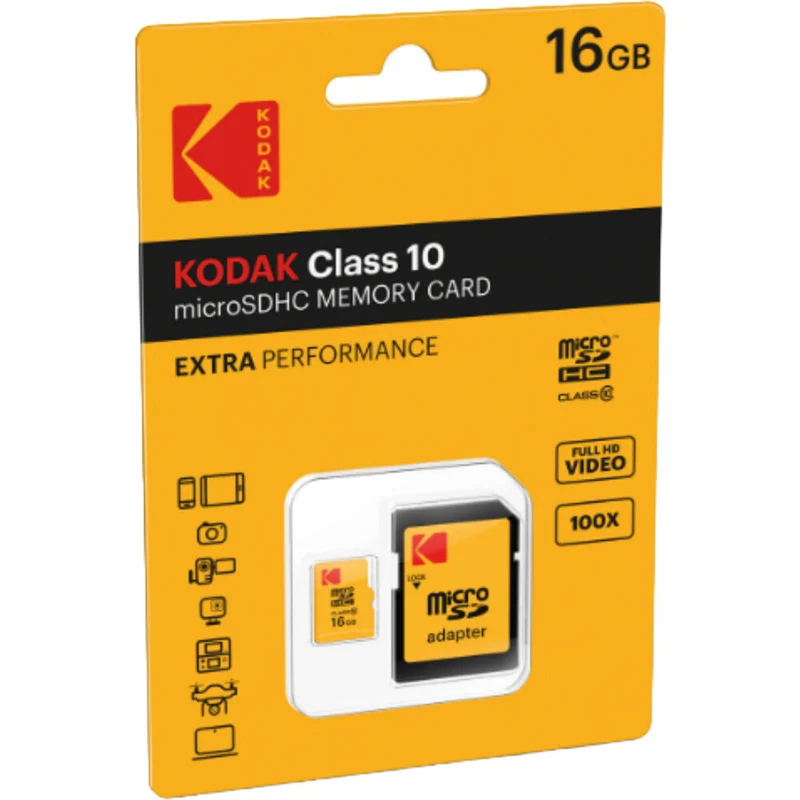Tarjeta Kodak 16GB microSDHC con SD Adapter