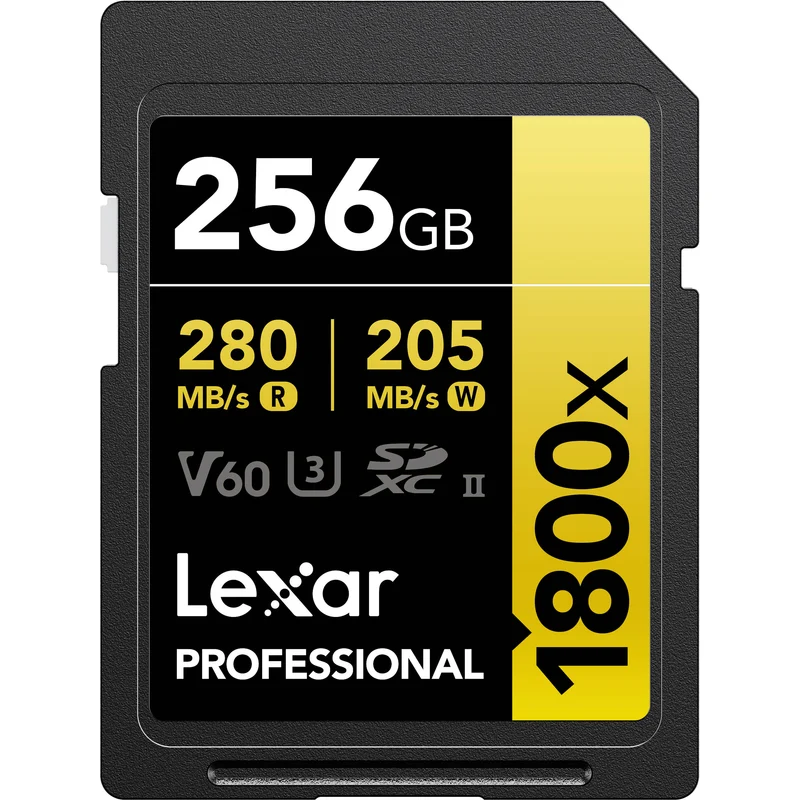 Tarjeta Lexar 256GB Professional 1800x UHS-II SDXC (GOLD Serie, 2-Pack)