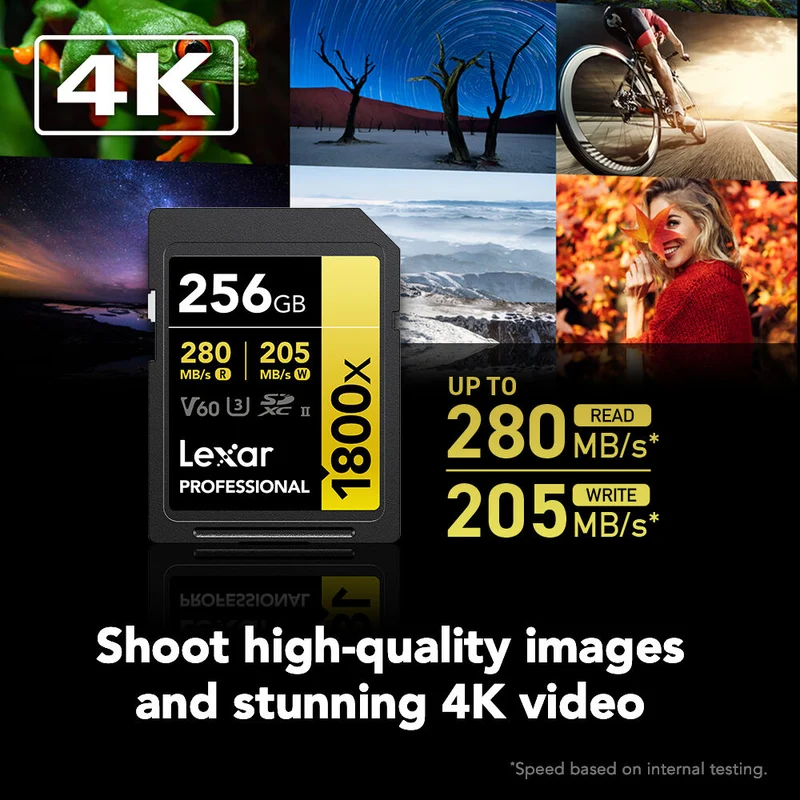 Tarjeta Lexar 256GB Professional 1800x UHS-II SDXC (GOLD Serie, 2-Pack)