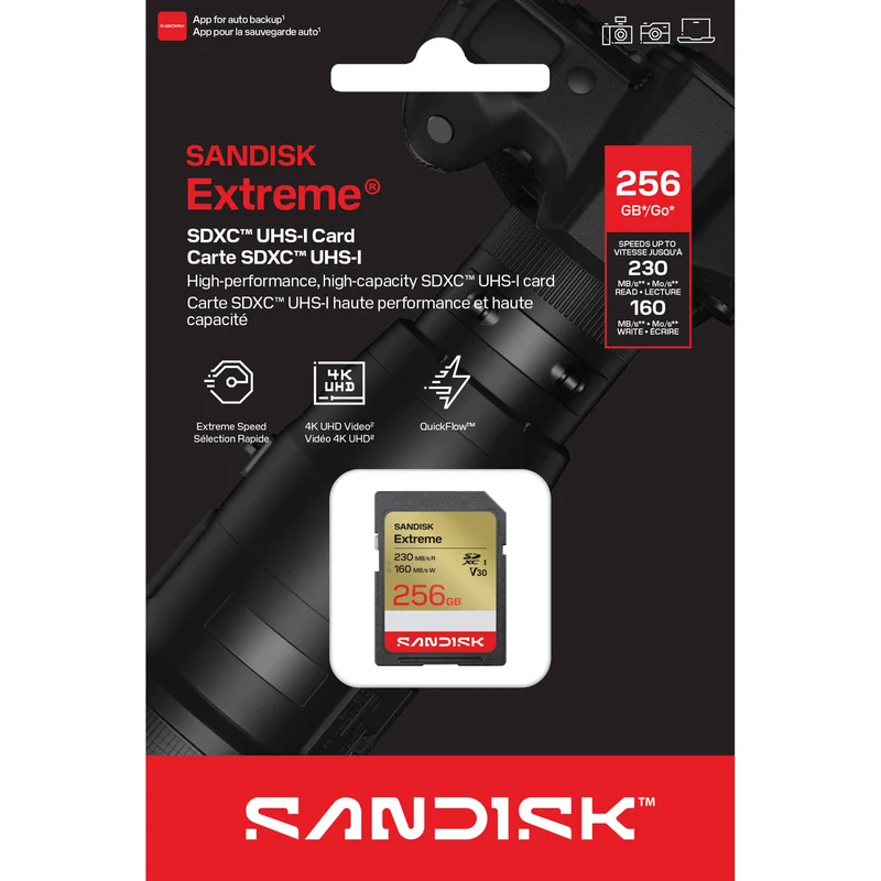 Tarjeta SanDisk 256GB Extreme UHS-I SDXC