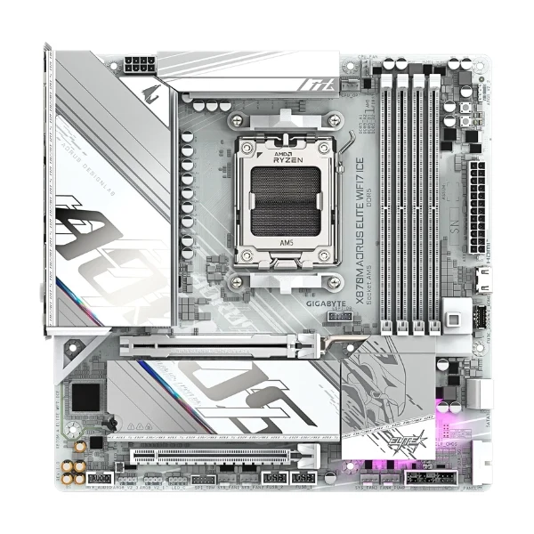 Tarjeta Madre Gigabyte X870M A ELITE WIFI7 ICE - mATX - AM5 - DDR5 8200 - WiFi 7 - PCIe 5.0