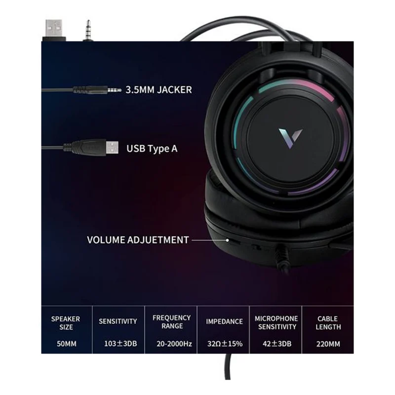 Rapoo VH110 Gaming Headset RGB Backlit