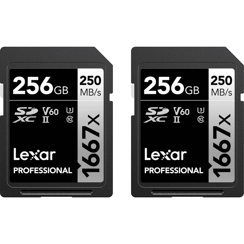 Tarjeta Lexar 256GB Professional 1667x UHS-II SDXC (2-Pack)